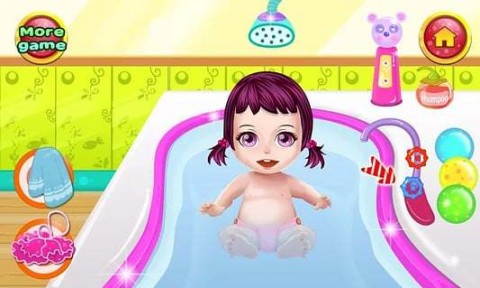 宝宝洗澡的女孩游戏