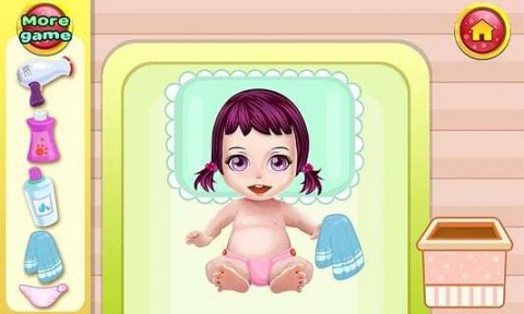 宝宝洗澡的女孩游戏
