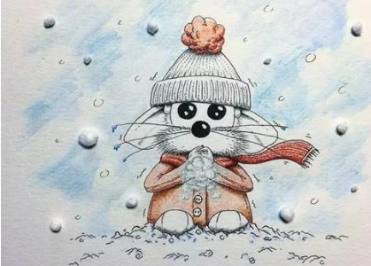 收集雪花的小老鼠