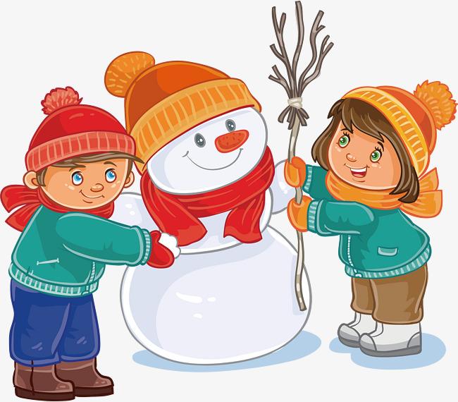 大家一起堆雪人