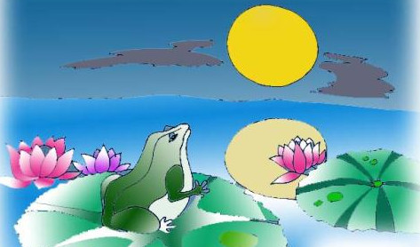 青蛙跳到月亮上