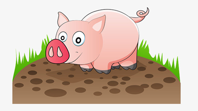 一只很饿很饿的小猪