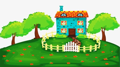 挂满绿灯笼的院子