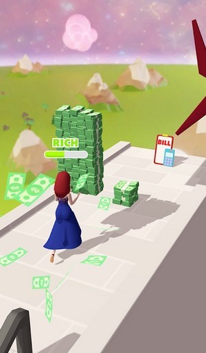 富有的种族金钱赛跑3D