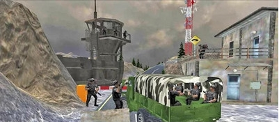 军用卡车检查站