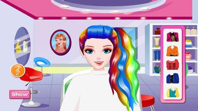 彩虹公主美发装扮