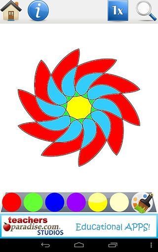 万花筒同心图着色