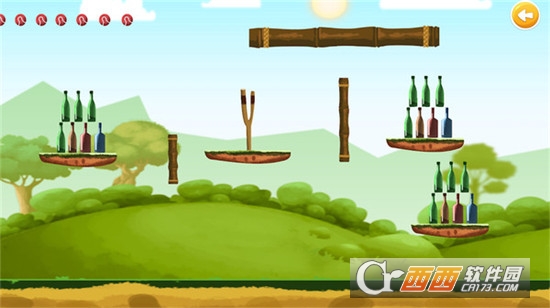 弹弓击倒瓶子手游