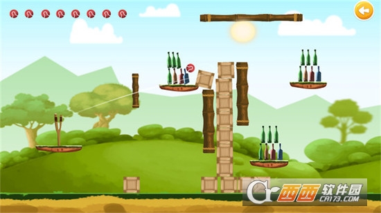 弹弓击倒瓶子手游