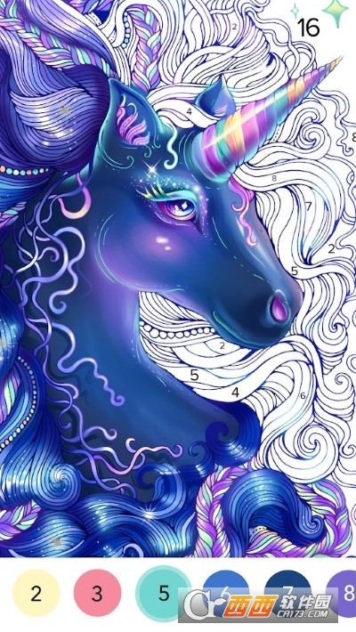 彩色风景按数字着色