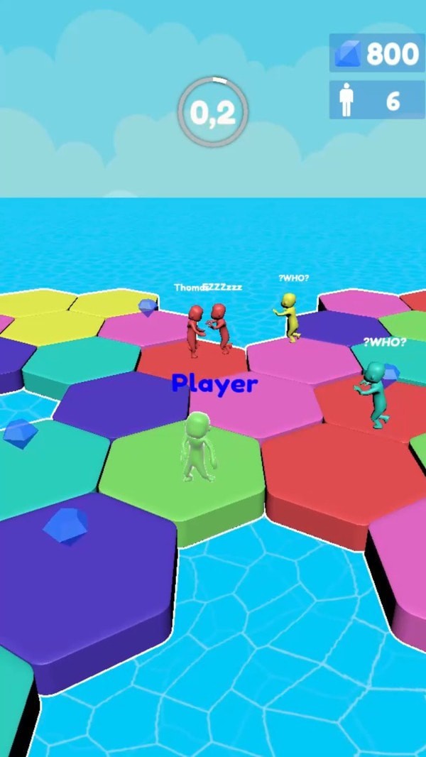 彩色人六边形淘汰赛