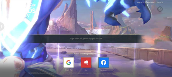 英雄联盟手游Login timed out,please try again 100034解决办法