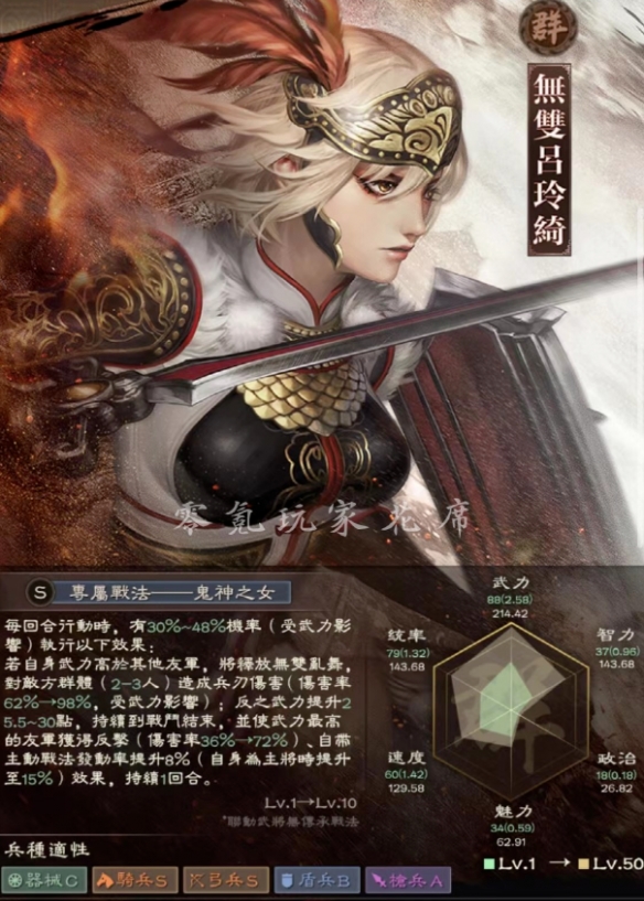 《三国志战略版》无双吕玲绮怎么样 无双吕玲绮值得培养吗