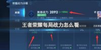 王者荣耀每局战力怎么看