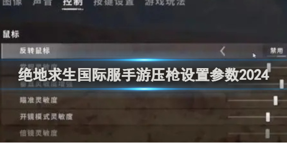 绝地求生国际服手游压枪设置参数2024